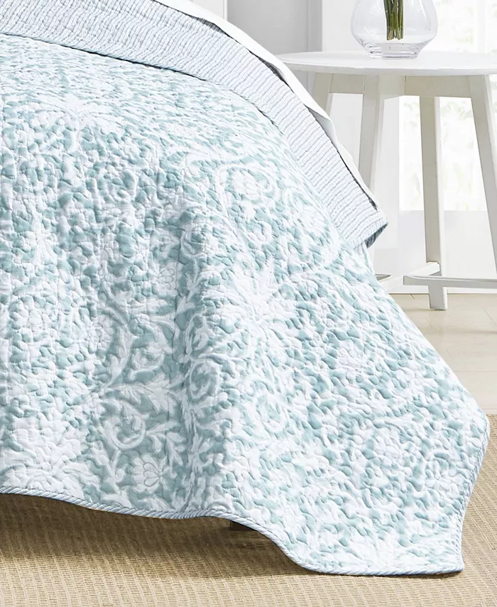 Laura Ashley Mia Cotton Reversible 3 Piece Quilt Set， Full Queen