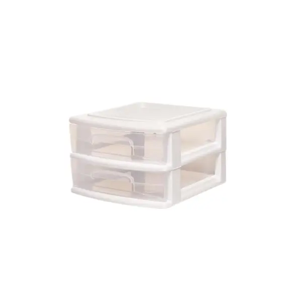 Homz Double White Storage Drawers