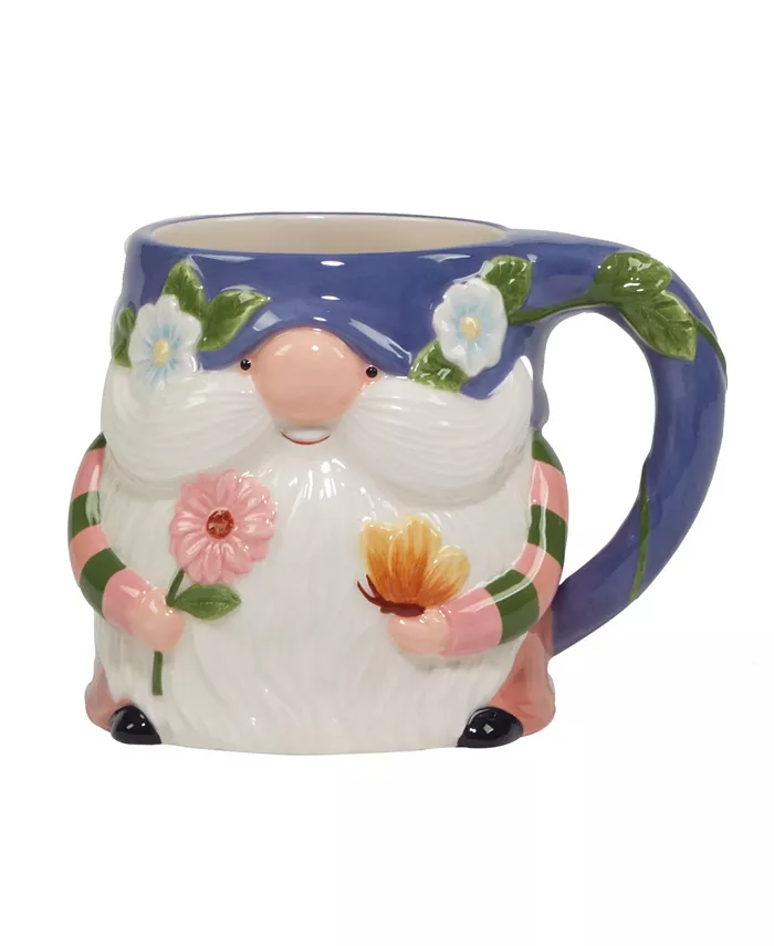 Certified International Garden Gnomes Set of 4 3-D Gnome Mugs