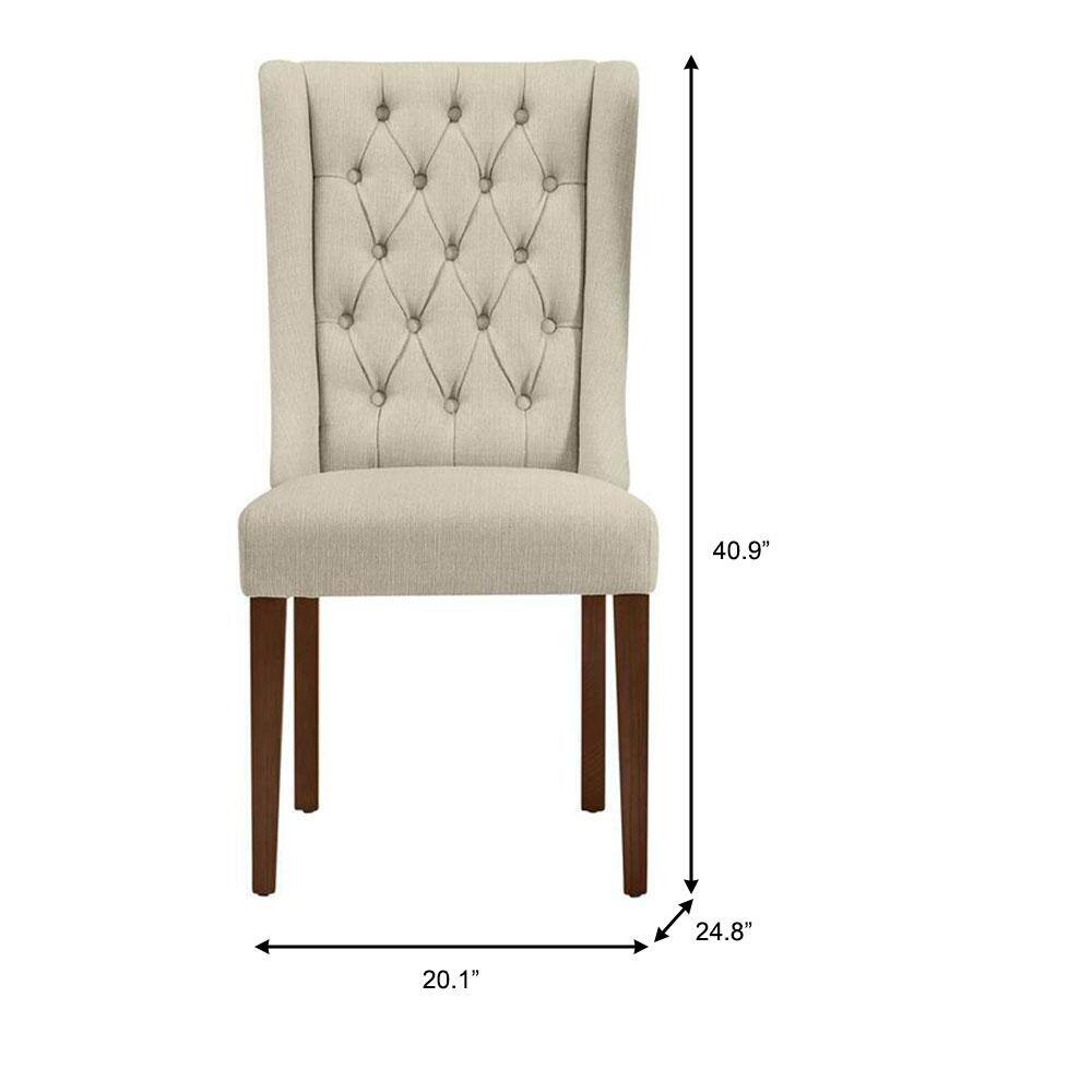 Home Decorators Collection Dorbrook Diamond-Tufted Upholstered Dining Chairs in Oatmeal Beige (Set of 2) PJC674-PJ223