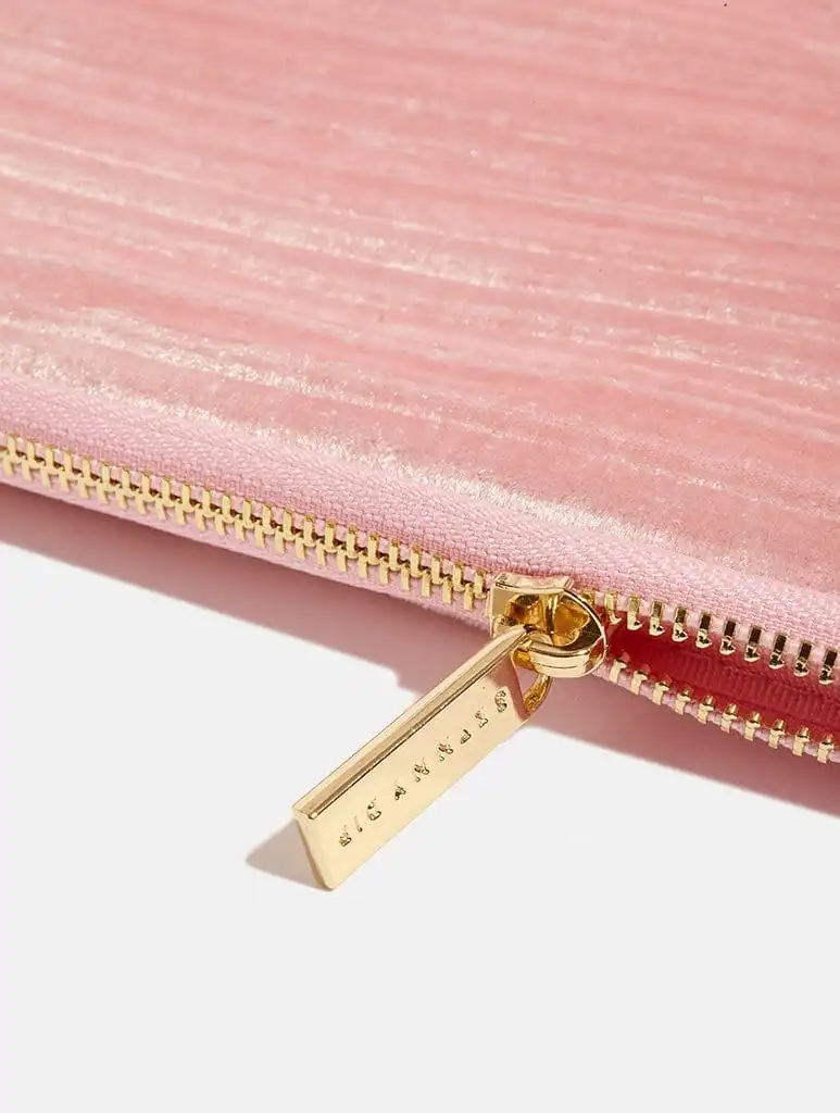 Pink Crinkle Velvet Laptop Case