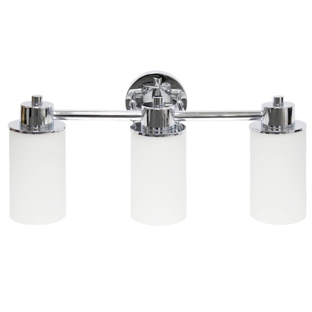 3 Light Metal And Opaque White Glass Shade Vanity Wall Light Fixture With Round Backplate Lalia Home