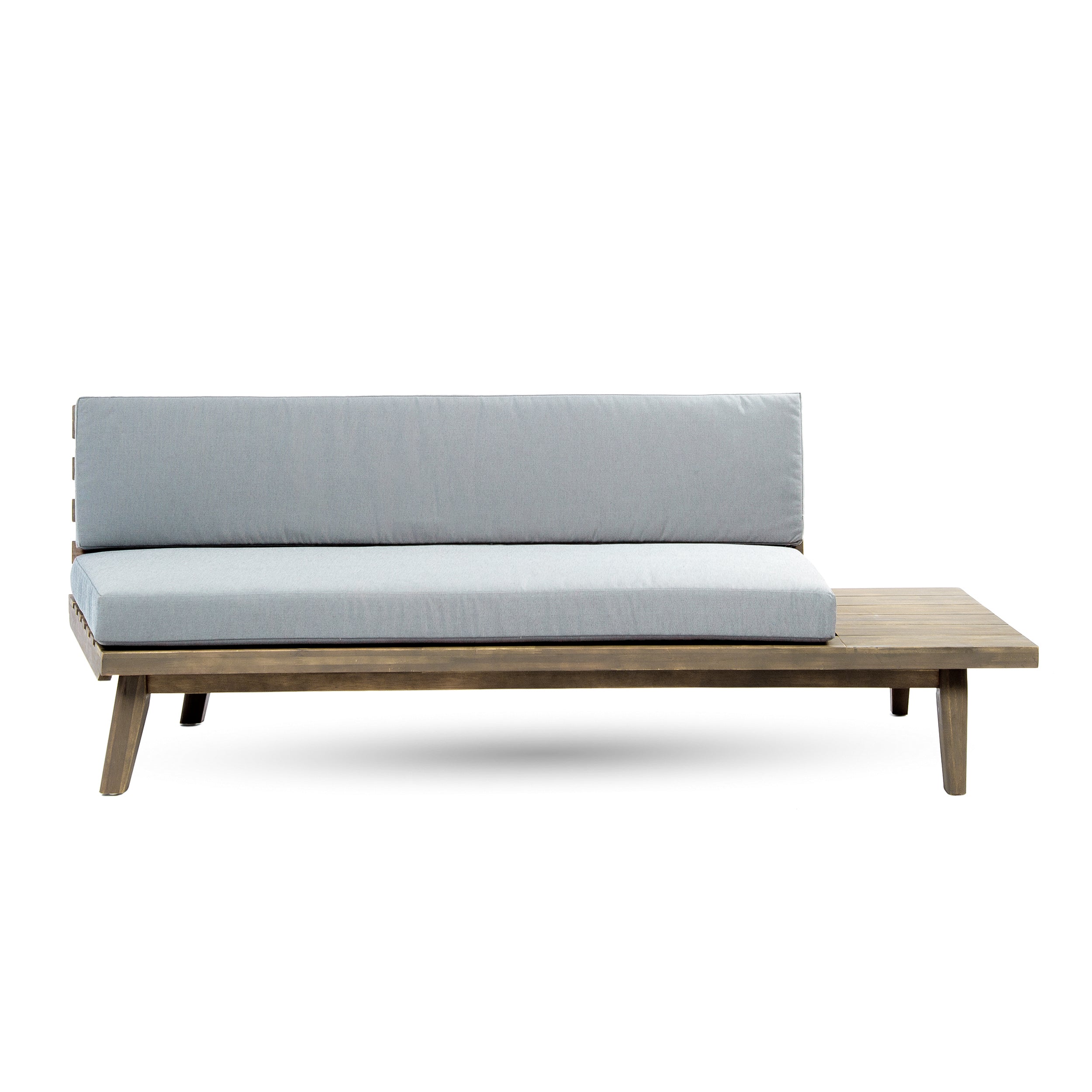 Emmory Indoor Minimalist Wood Right Sided Settee