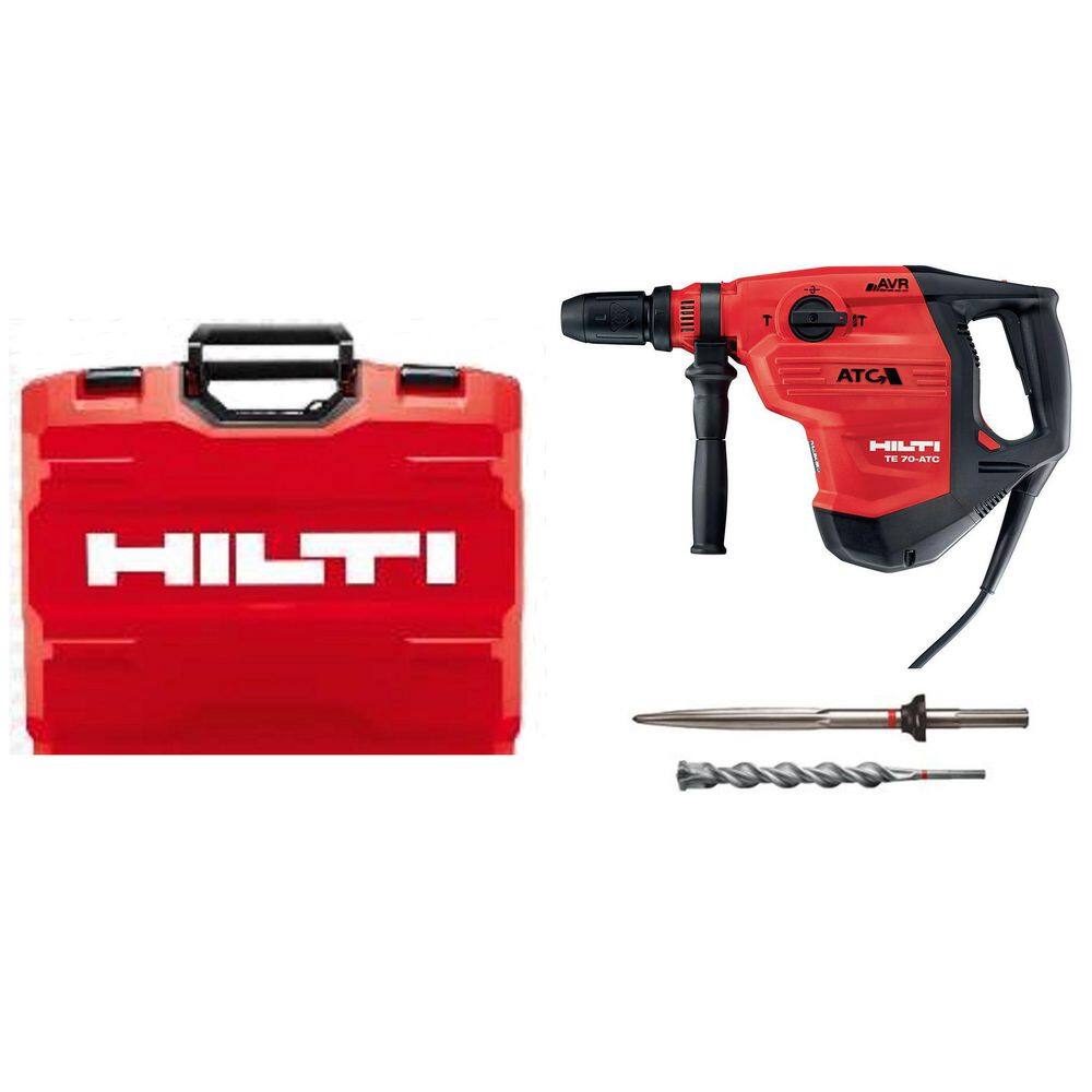 Hilti 120-Volt SDS-MAX TE 70-ATC-AVR Corded Rotary Hammer Drill Kit with Pointed Chisel and TE-YX SDS-MAX Style Drill Bit 3514171