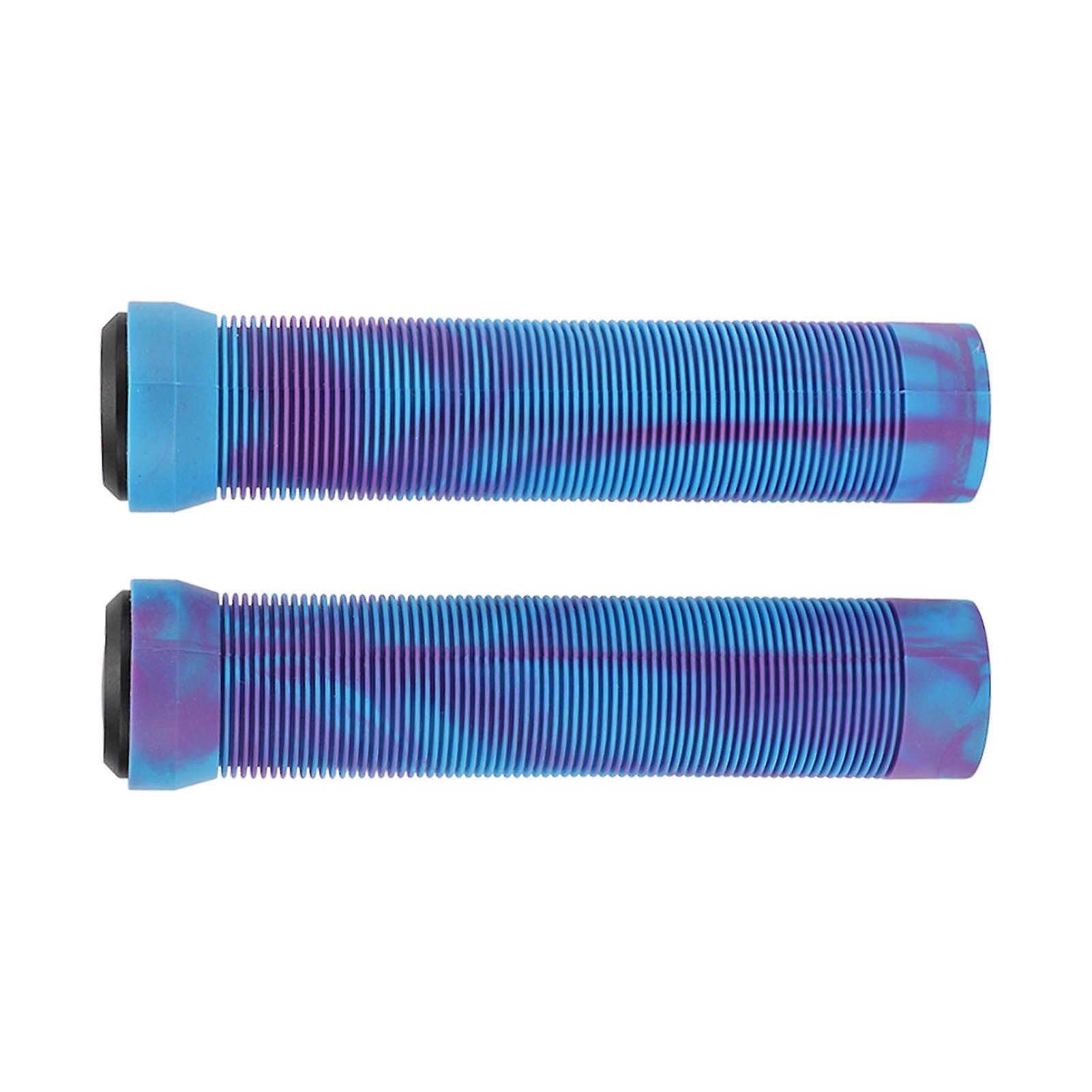 1 Pair/set 22.2mm Rubber Handlebar Grips With Anti Slip Texture Mountain Bike Handle Cover Sleevepurple Blue