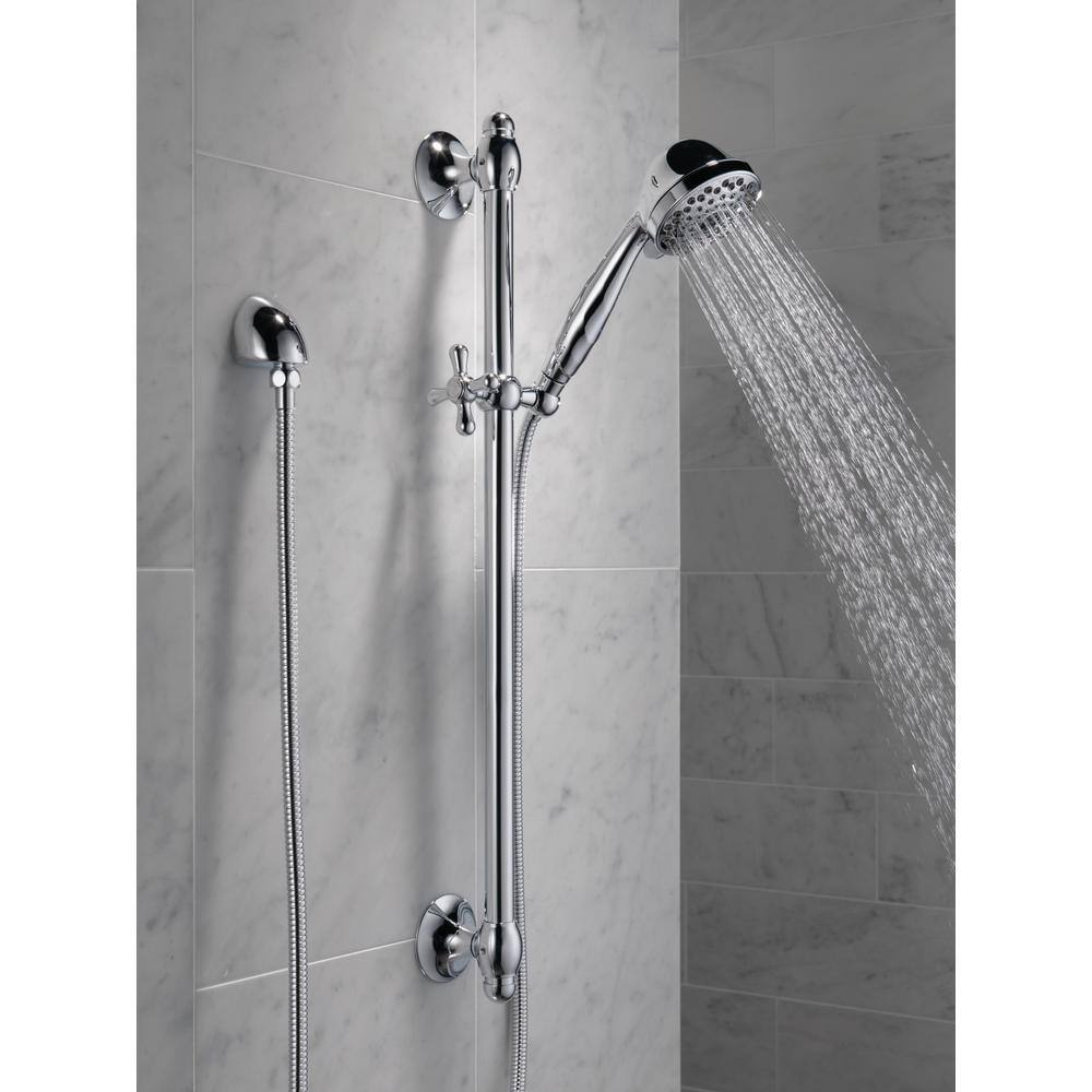 Delta 7-Spray Patterns 1.75 GPM 3.81 in. Wall Mount Handheld Shower Head in Chrome 51708