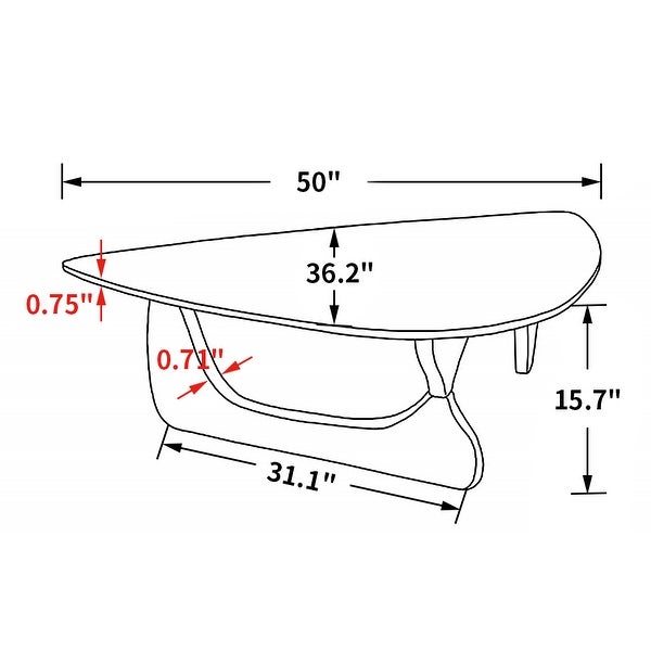 CHERRY Triangle coffee table Wood Base for living room