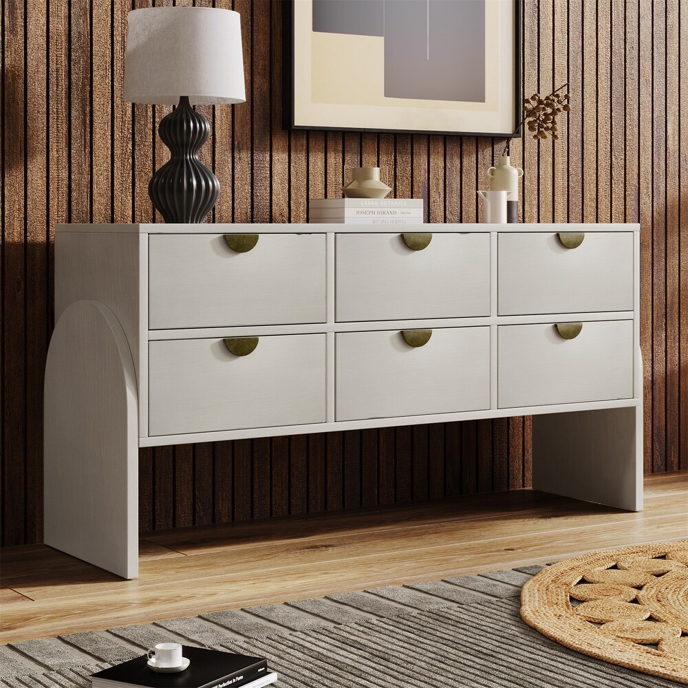 Retro Style Rubber Wood Structure Three Drawer Sidetable Dresser