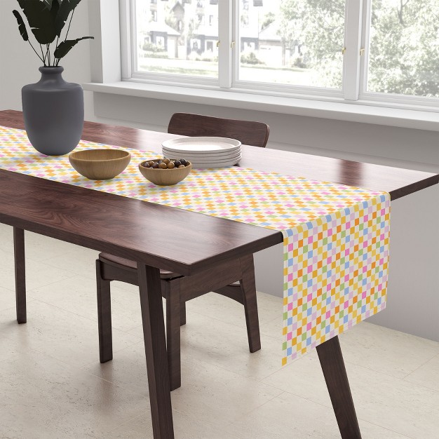 Iveta Abolina Eclectic Checker Check Cream Tablecloth Society6