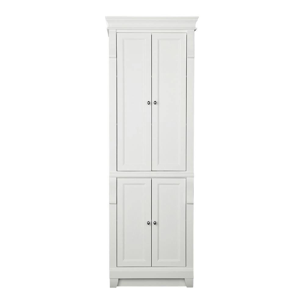 Home Decorators Collection Naples 24 in. W x 17 in. D x 74 in. H Bathroom Linen Cabinet in White NAWL2474