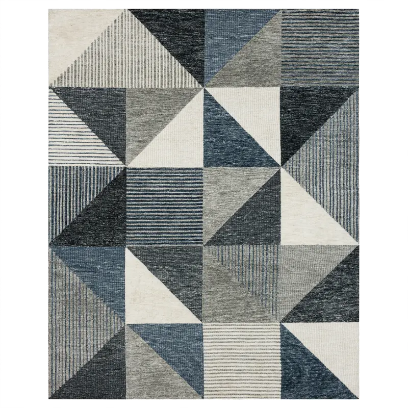 Oblique 8 x 10 Geometric Blue Area Rug