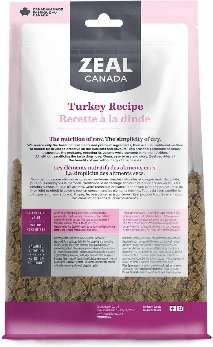 Zeal Canada Gently Turkey Recipe Grain-Free Air-Dried Dog Food