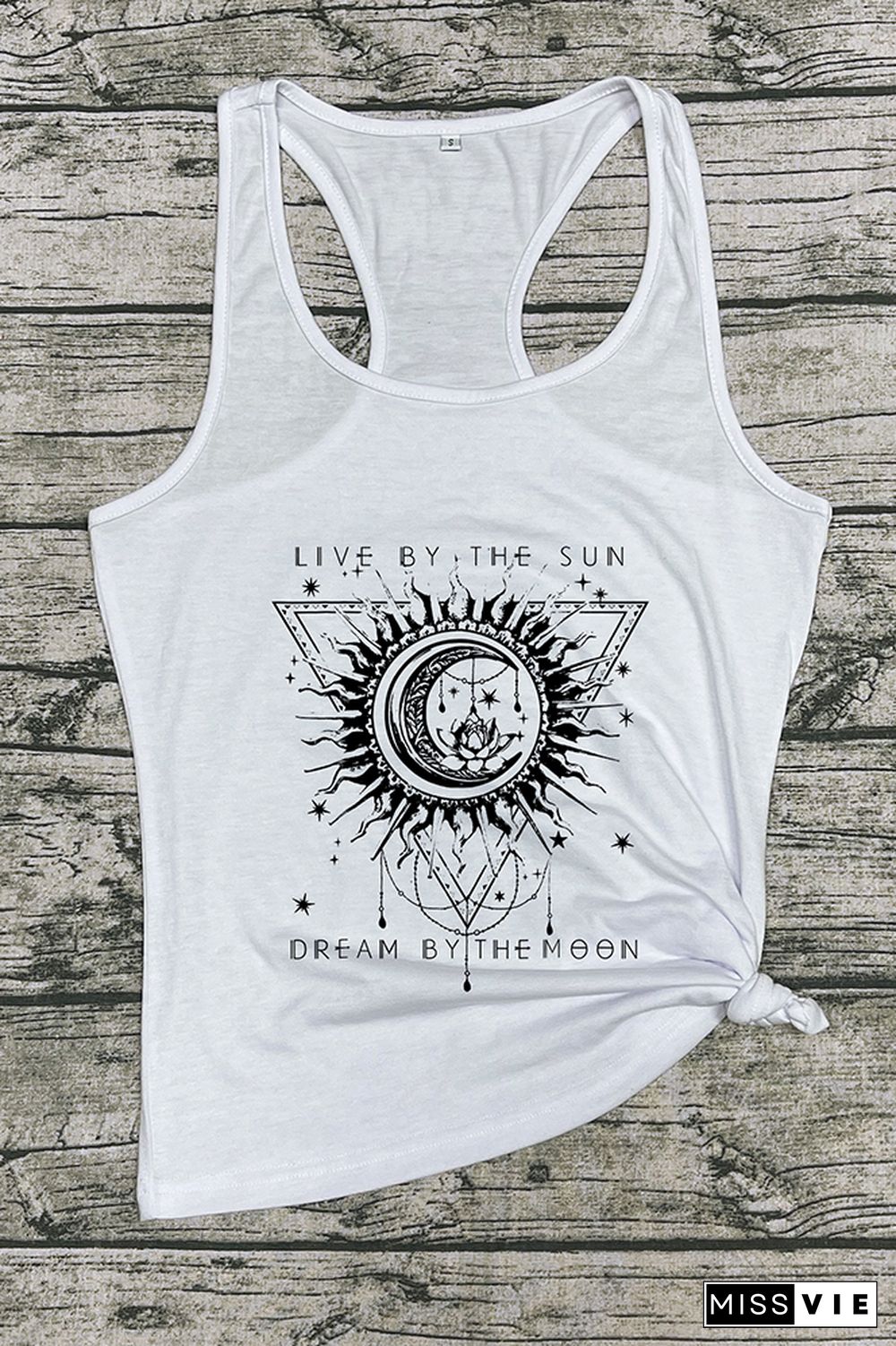 Live By The Sun Dream By The Moon Sleeveless Tank Top Wholesale