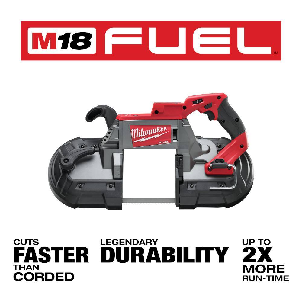 MW M18 FUEL 18V Lithium-Ion Brushless Cordless Deep Cut Band Saw with M18 FUEL Compact 38 in. Impact Wrench 2729-20-2854-20