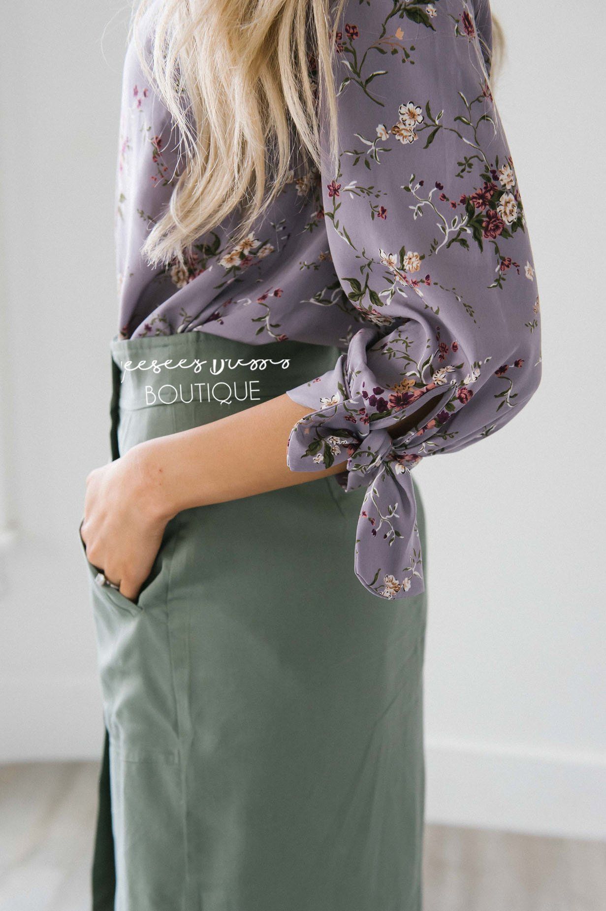 Tie Sleeve Chiffon Blouse