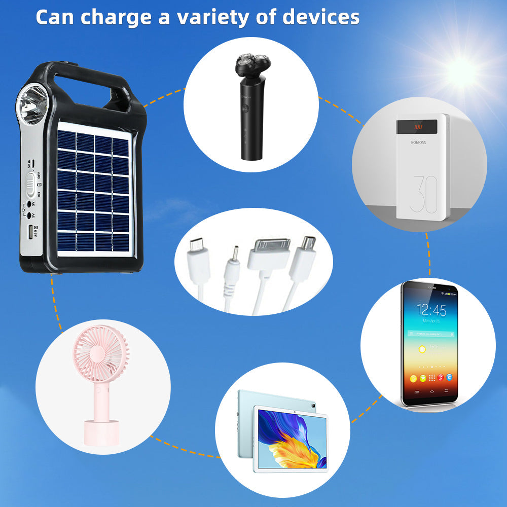 Zengest 110V Portable Solar Panel Power System USB Charging Generator Camping Emergency