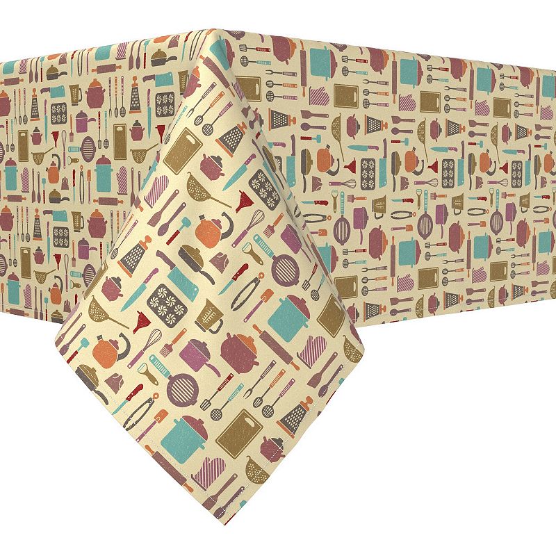 Square Tablecloth， 100% Polyester， 60x60， Retro in the Kitchen