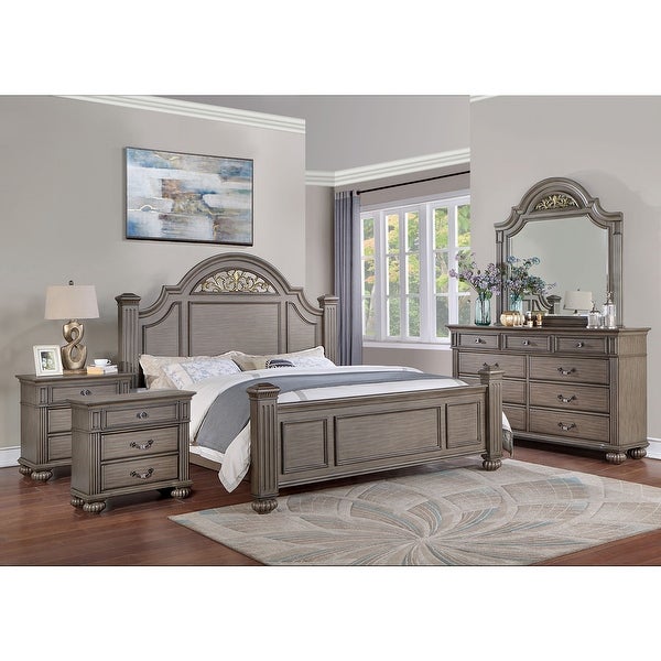 Furniture of America Vame Traditional Grey 5-Piece Bedroom Set - - 36139331