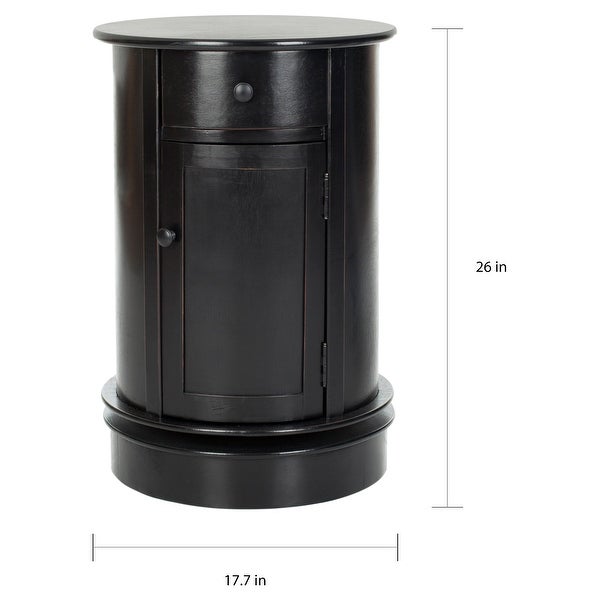 SAFAVIEH Cape Cod Black Swivel Storage Accent Table - 17.7