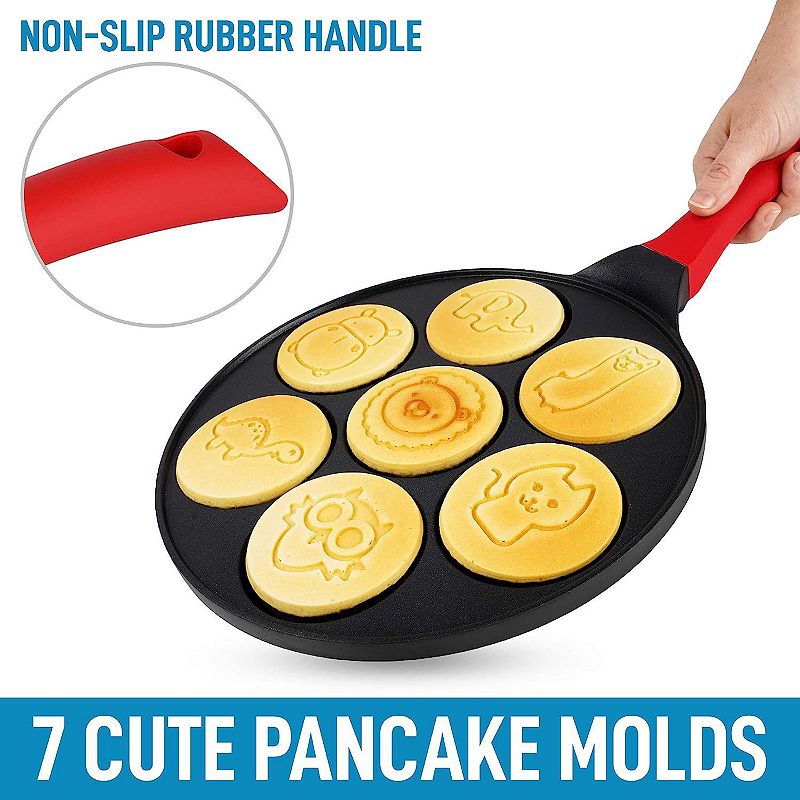 Pancake Pan 7 Animal Face Designs and Two Bonus Spatulas