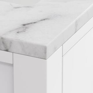 Water Creation Madison 30 in. Vanity in Modern White with Marble Vanity Top in Carrara White MADISON30W