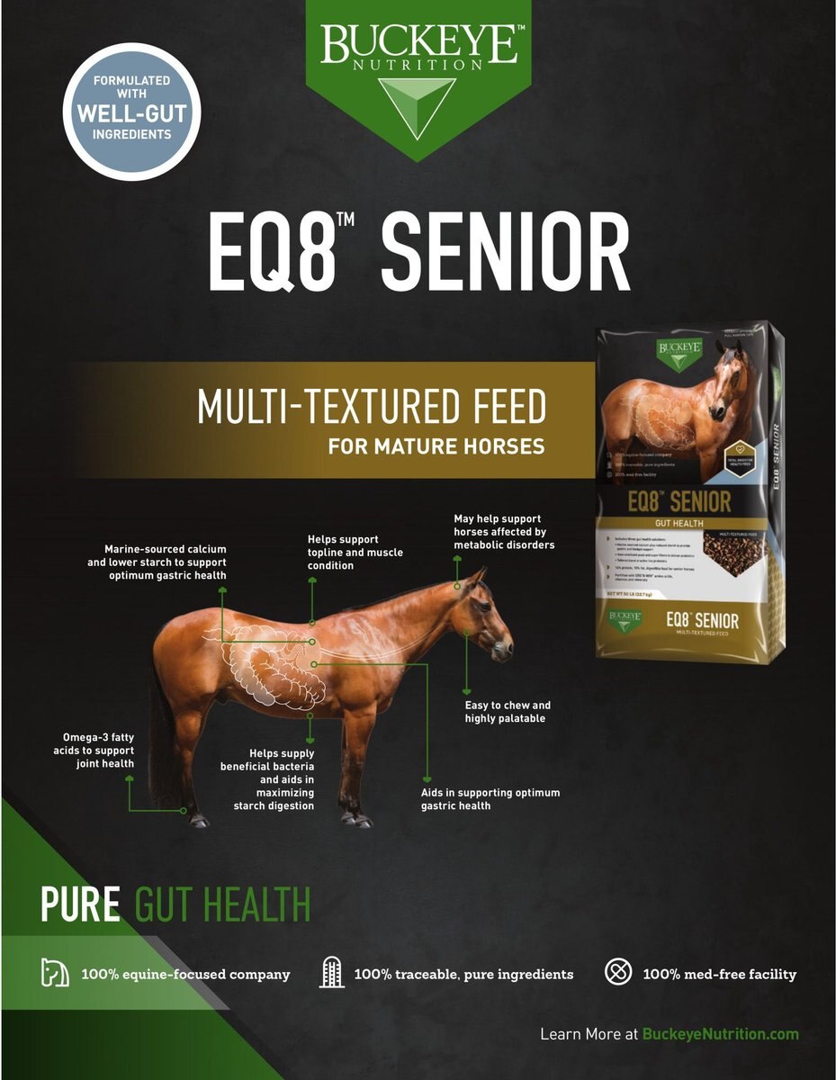 Buckeye Nutrition EQ8 Senior Horse Feed， 50-lb bag