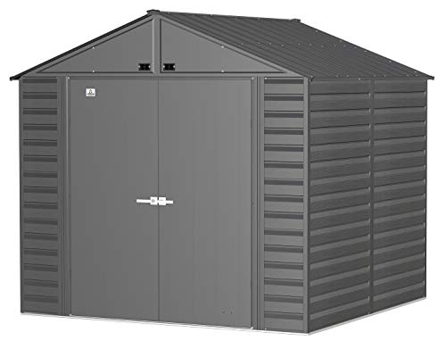 Arrow Select Steel Storage Shed, 8x8, Charcoal