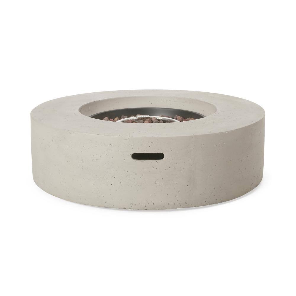 Noble House Mayfair Light Gray Circular Stone Fire Pit (No Tank Holder) 10059