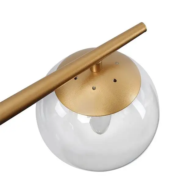 3-light Glass Globe Vanity Light - Brass