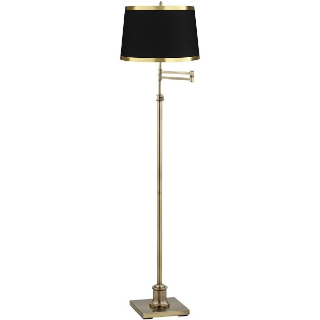 Tall Brass Metal Black Drum Shade For Living Room Reading House Bedroom