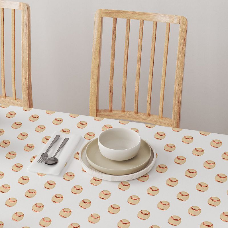 Square Tablecloth， 100% Polyester， 60x60， Baseballs