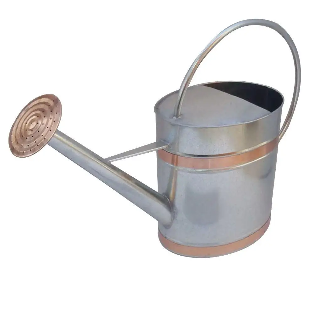 Iron Indoor Home Watering Can With Grey And Copper Color Premium Quality Metal Watering Can Gardening Tool Supplies