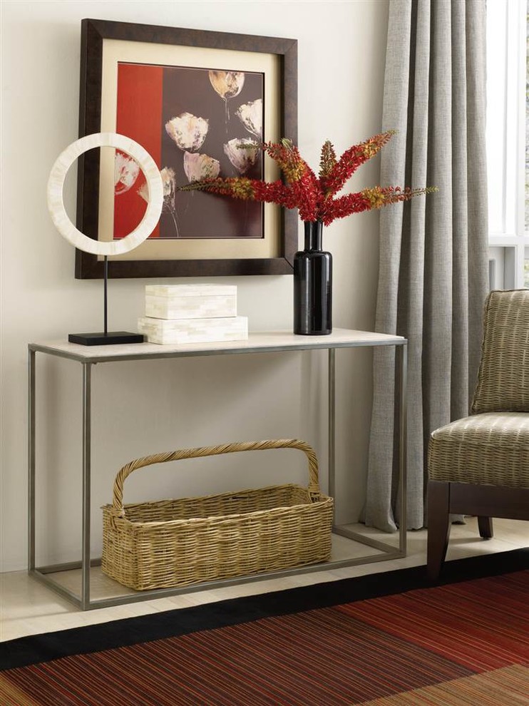 Hammary Modern Basics Sofa Table With Textured Bronze Base   Transitional   Console Tables   by ShopLadder  Houzz