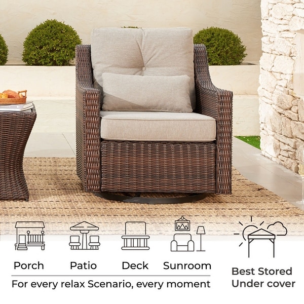 Murphy Outdoor Wicker Patio Furniture Swivel Glider Chair