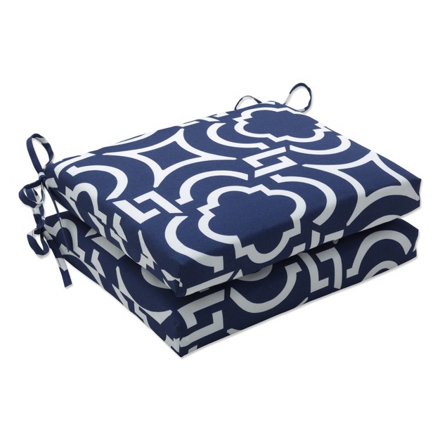 Outdoor 2pc Carmody Squared Corners Seat Cushions Navy Pillow Perfect