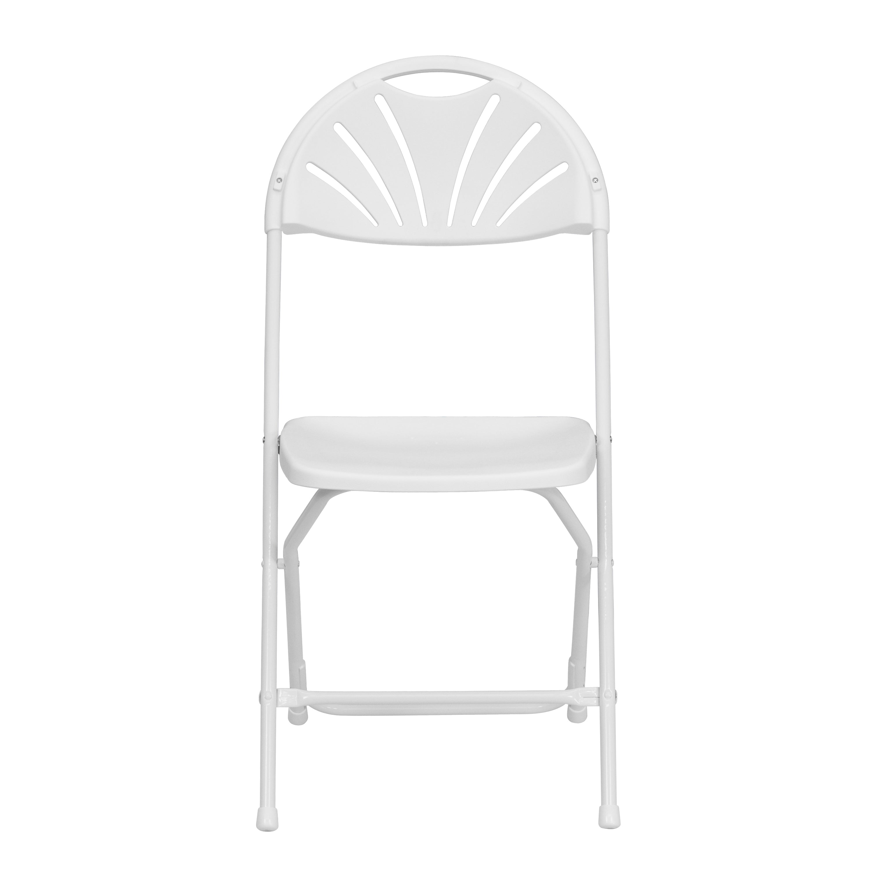 Flash Furniture HERCULES Series 650 lb. Capacity White Plastic Fan Back Folding Chair