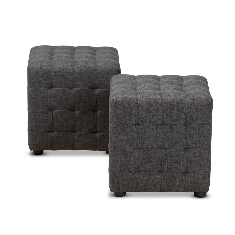 Contemporary Fabric 2 Piece Ottoman Set