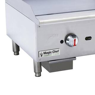 Magic Chef 24 in. Commercial Thermostatic Countertop Gas Griddle in Stainless Steel M24TG