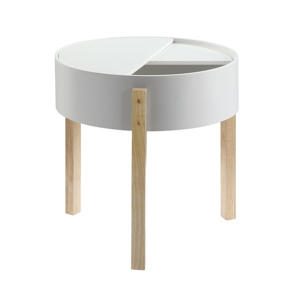 ACME Bodfish End Table in White and Natural