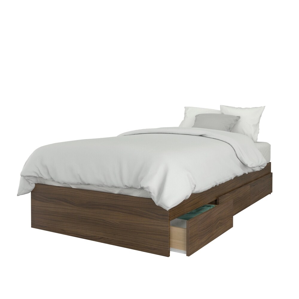 Nexera Alibi 3 Drawer Storage Bed  Walnut