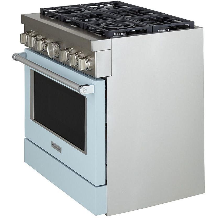 KitchenAid 36-inch Freestanding Gas Range with Even-Heat? True Convection KFGC506JMB