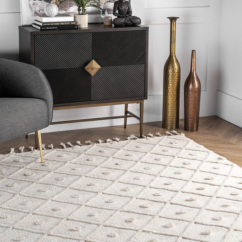 nuLOOM Trellis Tassel Jinny Wool Blend Rug