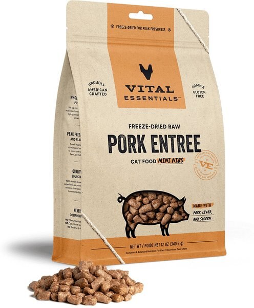 Vital Essentials Pork Mini Nibs Freeze-Dried Raw Cat Food