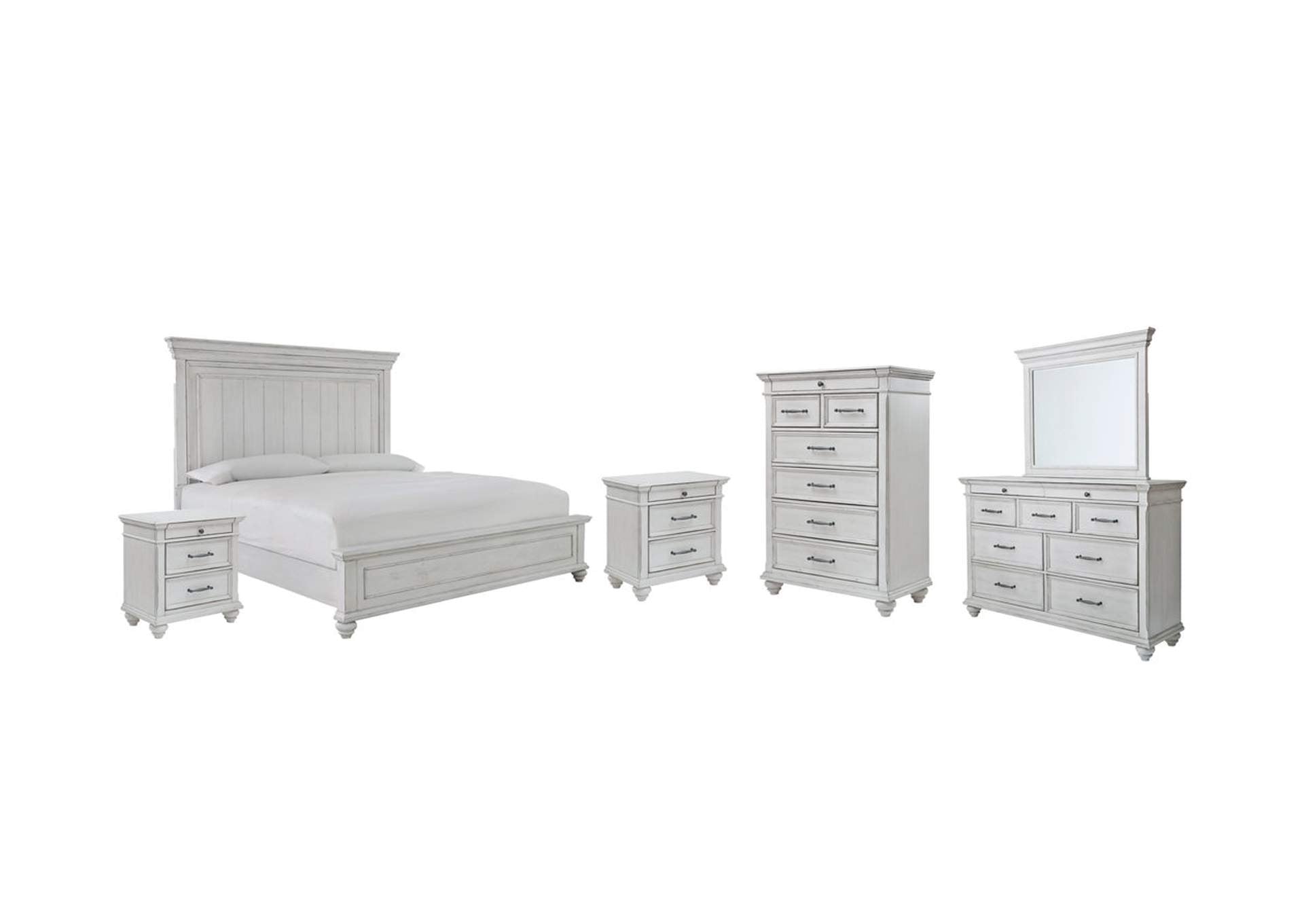 Kanwyn King Bed with Dresser, Mirror and Nightstand