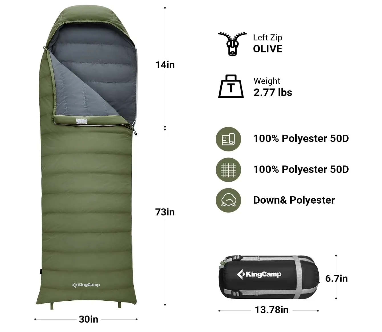 Down Sleeping Bag Portable for Adults 3 Season Backpacking Sleeping Bag for Camping Hiking Traveling sleeping bag winter  20