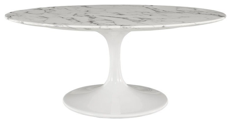 Modway Lippa Modern Artificial Marble Coffee Table in White Finish   Midcentury   Coffee Tables   by Decor Savings  Houzz