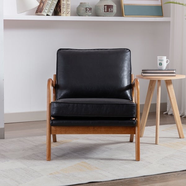 Accent Chair Modern Wood Upholstered Arm Chair