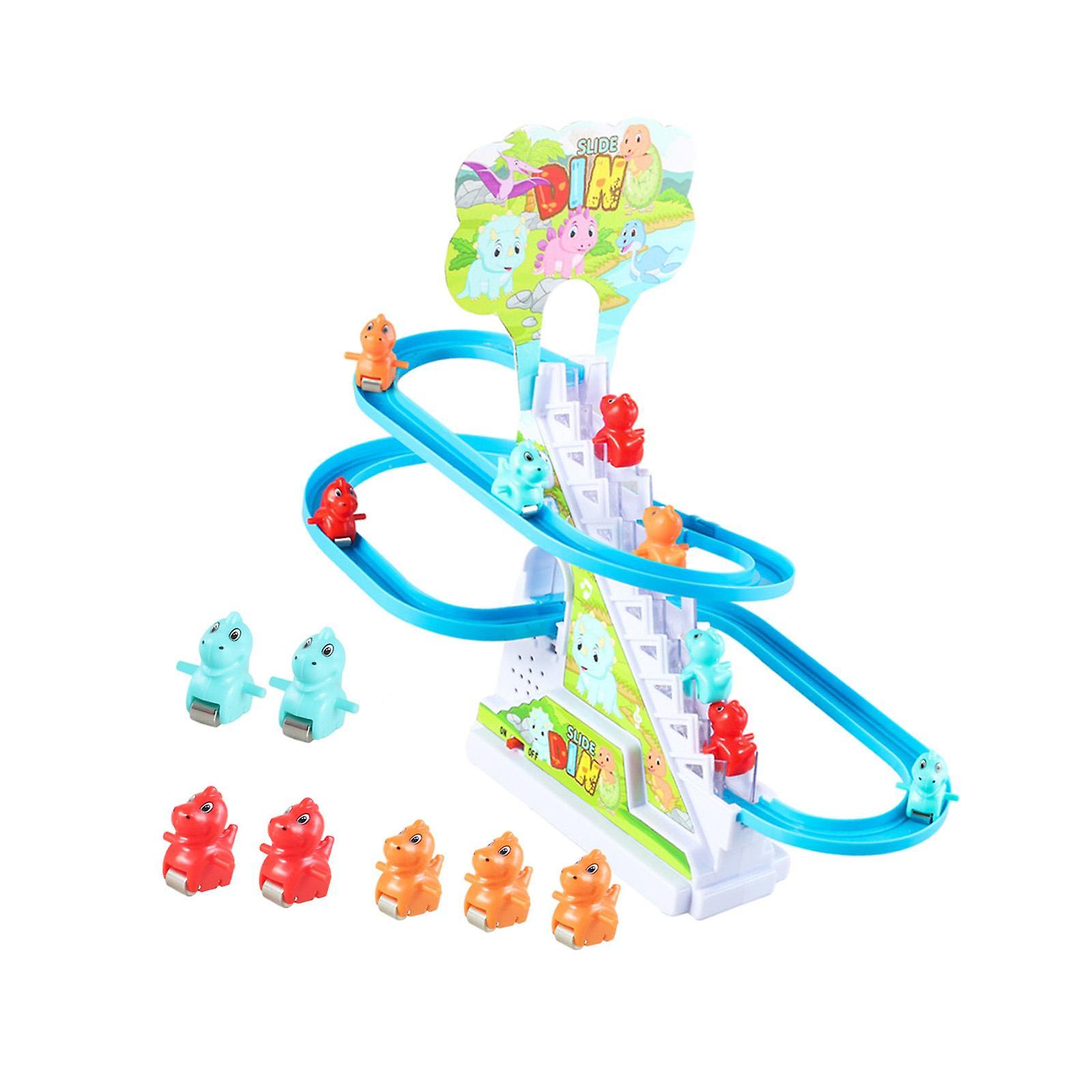 Small Dinosaur Climbing Stairs Kids Baby Children Roller Coaster Toy Set