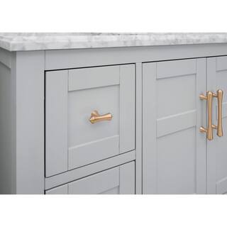 Home Decorators Collection Sturgess Open Shelf 43 in. W x 22. D x 35. H Vanity in Dove Grey with White Marble Vanity Top 19111S-VS43C-DG