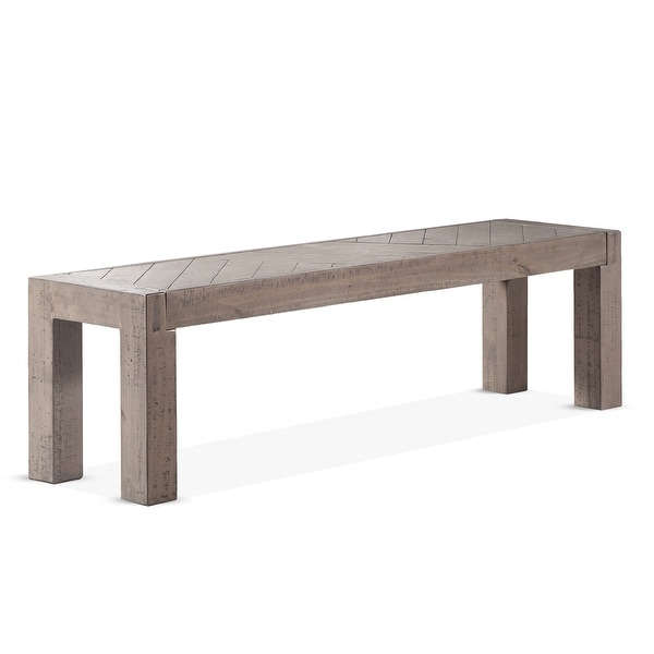 The Gray Barn Aubree Reclaimed Wood Weathered Gray Dining Bench